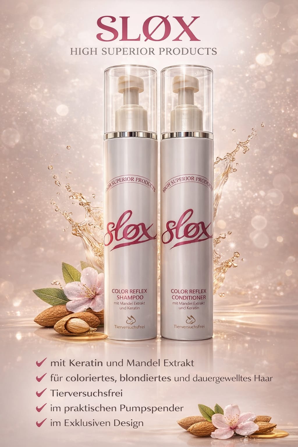 SLØX® SLØX Color Reflex Shampoo mit Mandel-Extrakt & Keratin 250ml